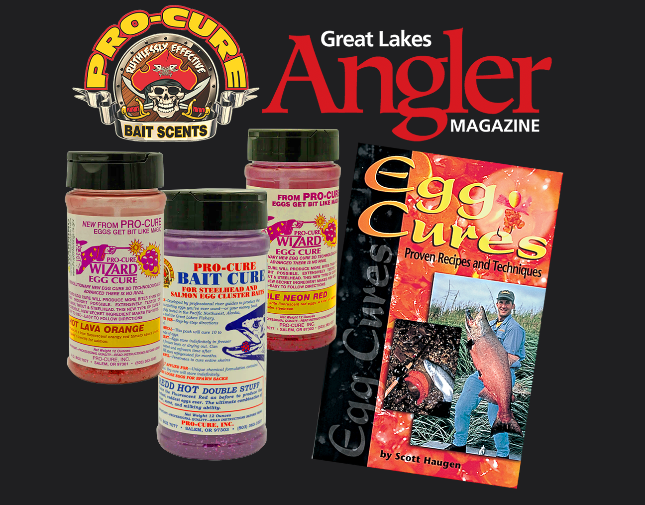 Pro-Cure Egg Cure + Egg Cures + Great Lakes Angler magazine 1 year dig